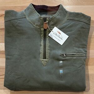 NWT Bob Timberlake Men's Olive Zip-Up Sweater